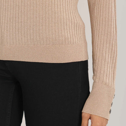 Womens Beige Sweater Pullover