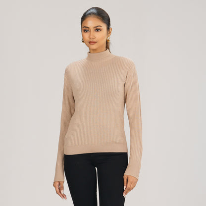 Womens Beige Sweater Pullover