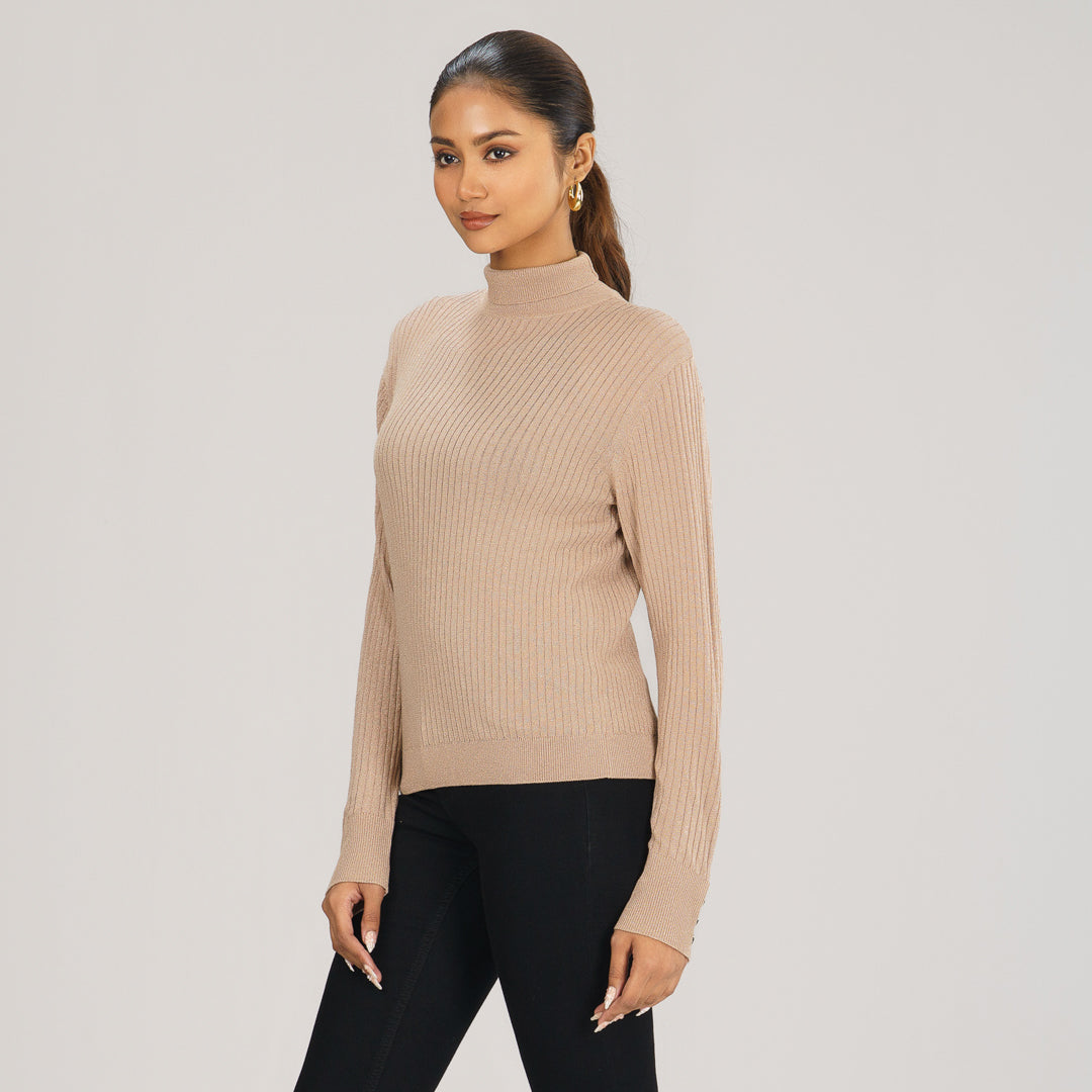 Womens Beige Sweater Pullover