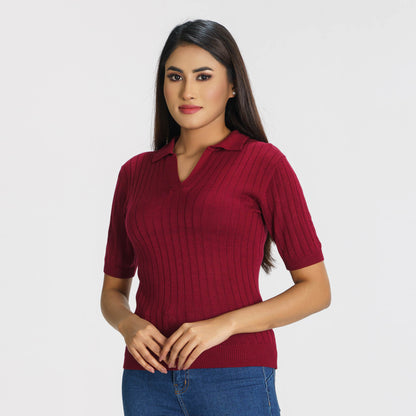 Womens Maroon Pullover