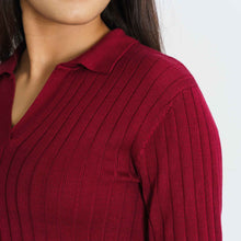 Load image into Gallery viewer, Womens Maroon Polo Sweater
