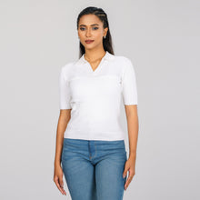 Load image into Gallery viewer, Womens White Polo Sweater
