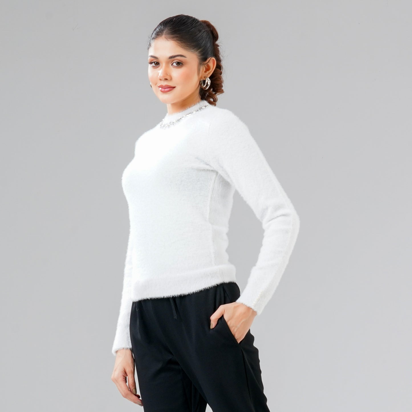 Womens White Pullover