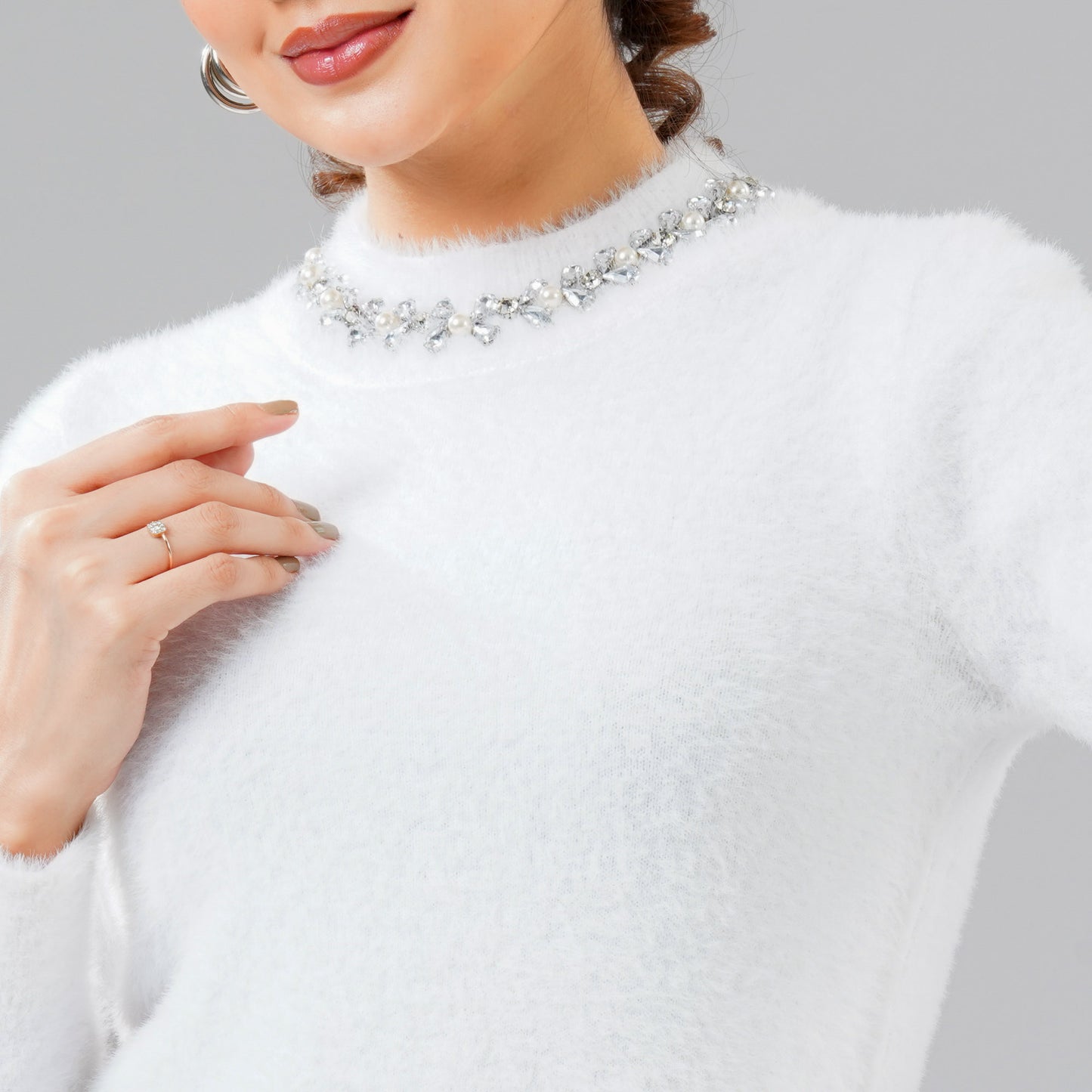 Womens White Pullover