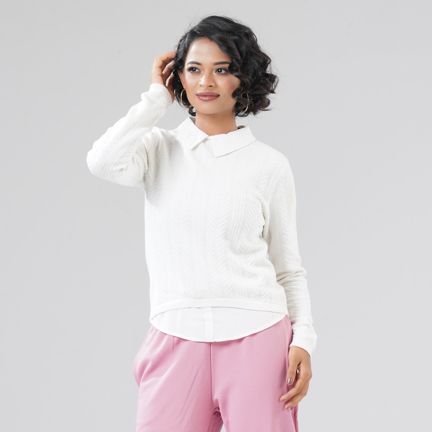 Womens White Pullover