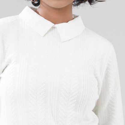 Womens White Pullover