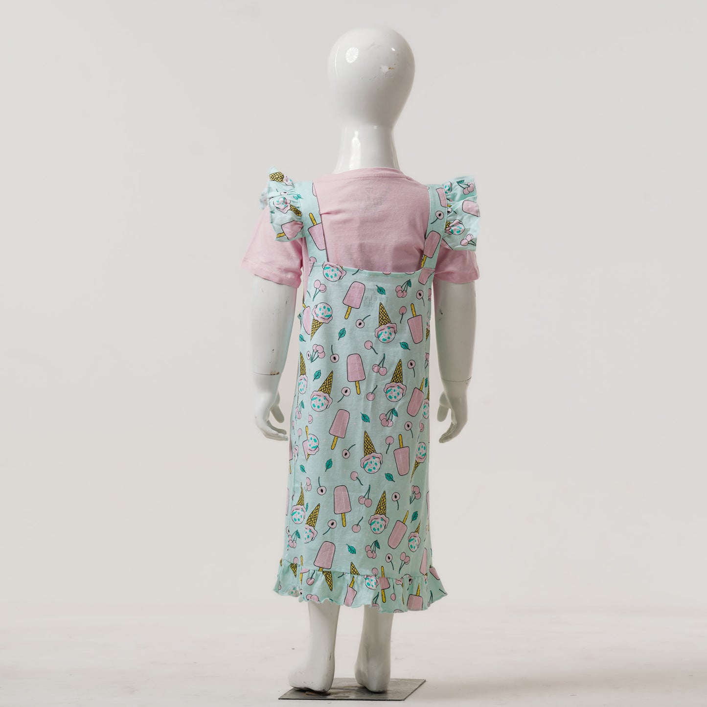 Baby Girls Pink & Aqua Romper Set