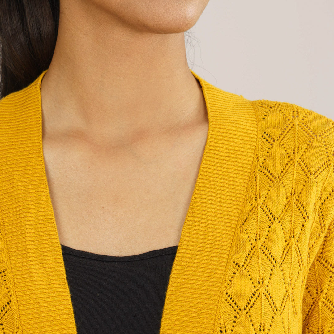 Womens Mustard Sweater Shrug