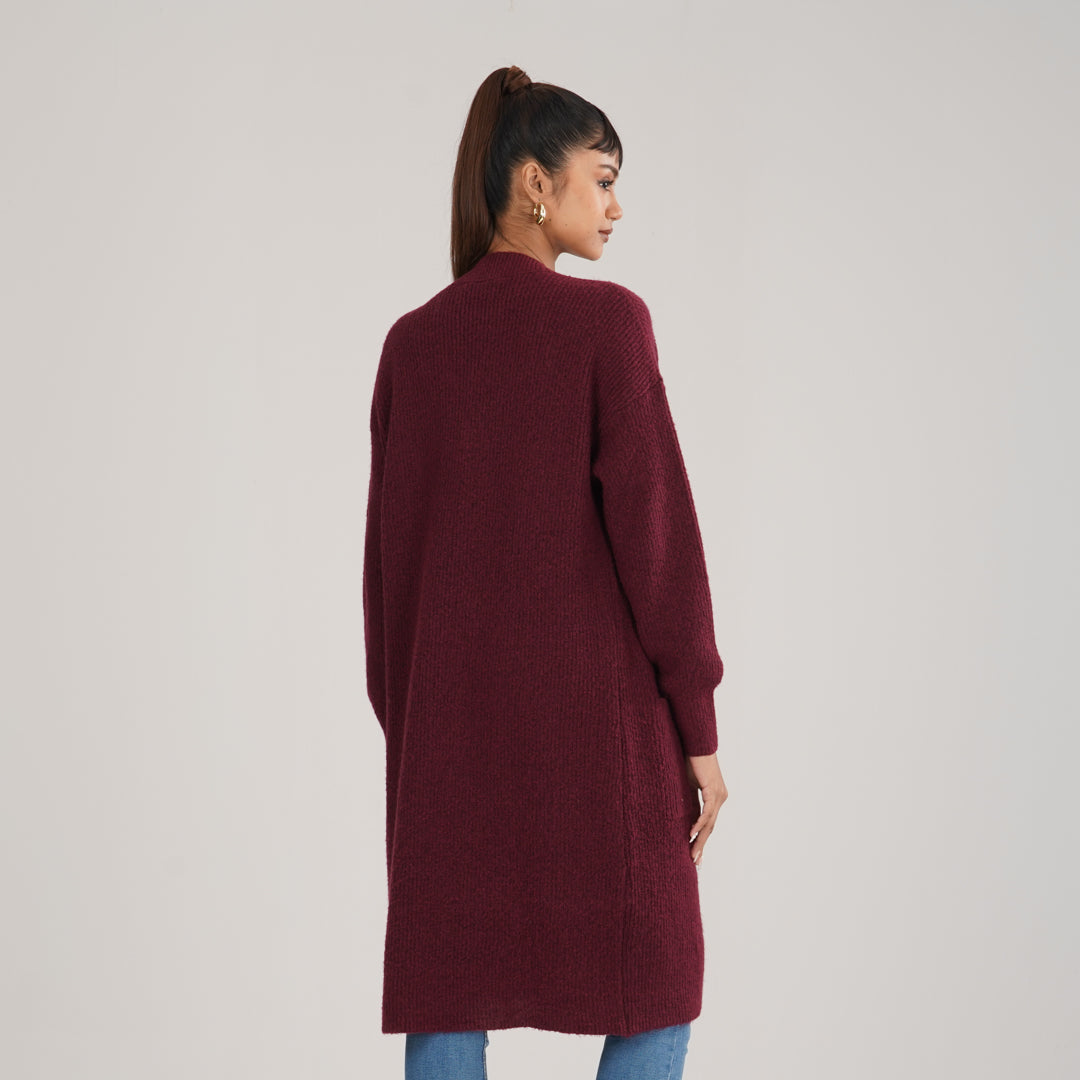 Womens Maroon Sweater Shrug