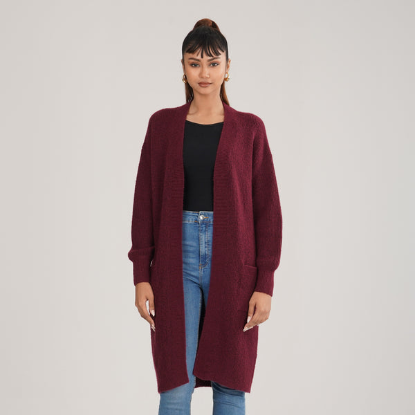 Women’S Maroon Sweater Shrug