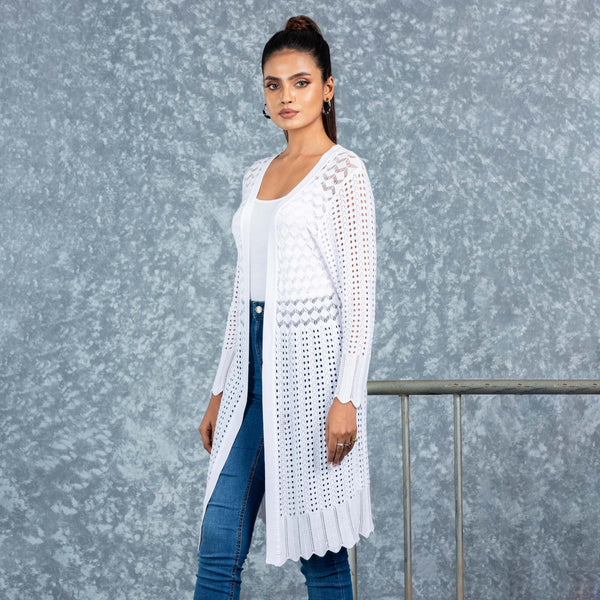 LADIES SHRUG- WHITE