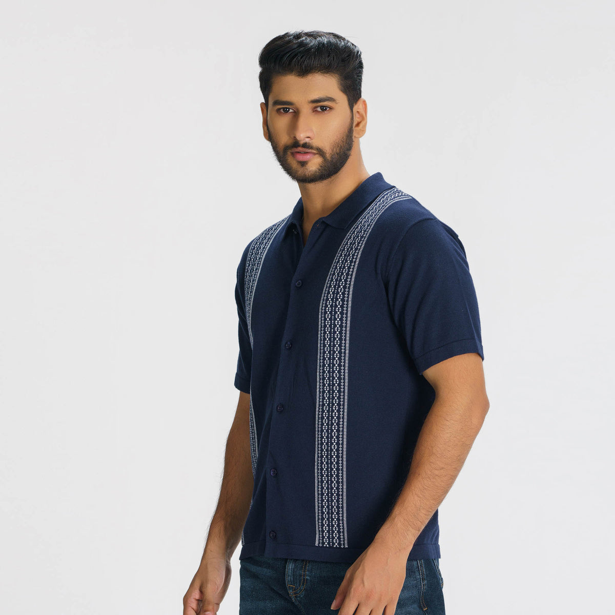 Mens Navy Sweater Shirt