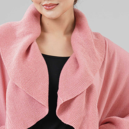 Womens Coral Pink Ruffle Shawl