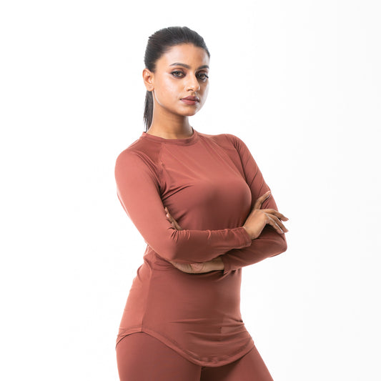 Womens Tops-Brown