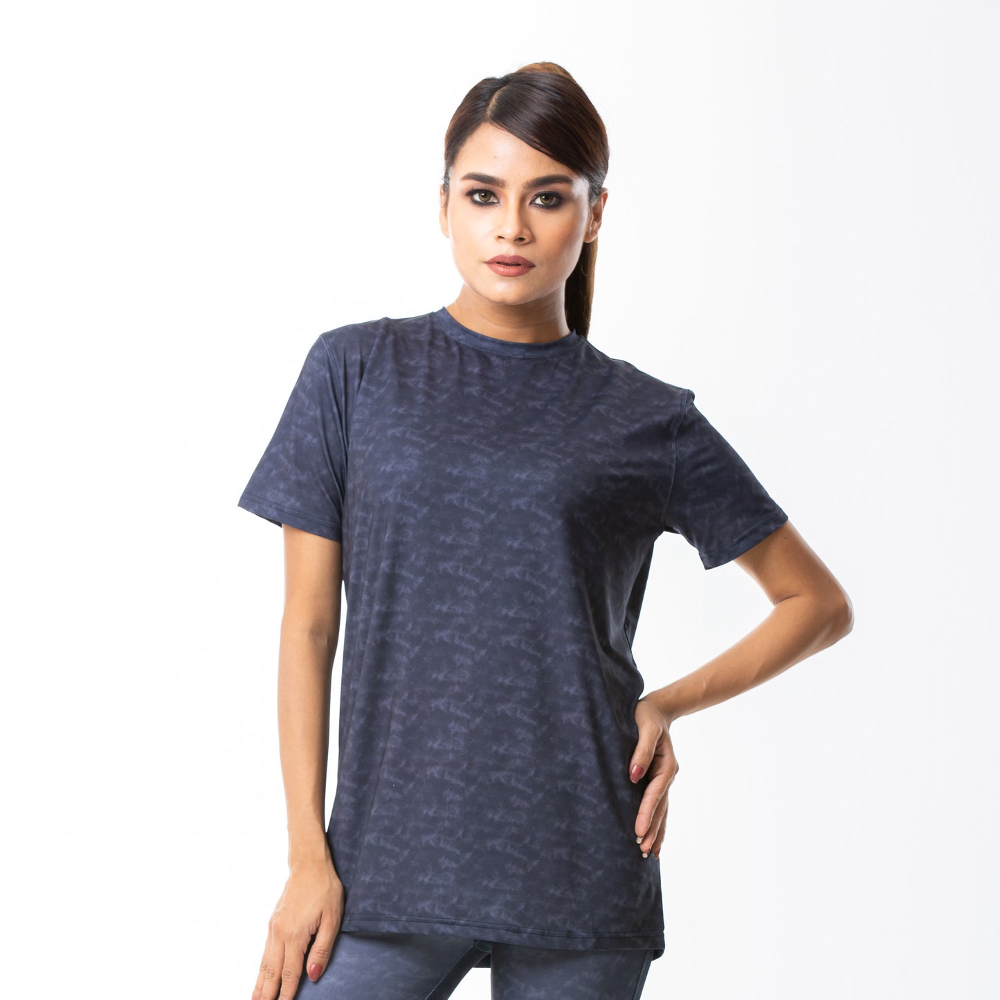 Womens Tops-Green Aop