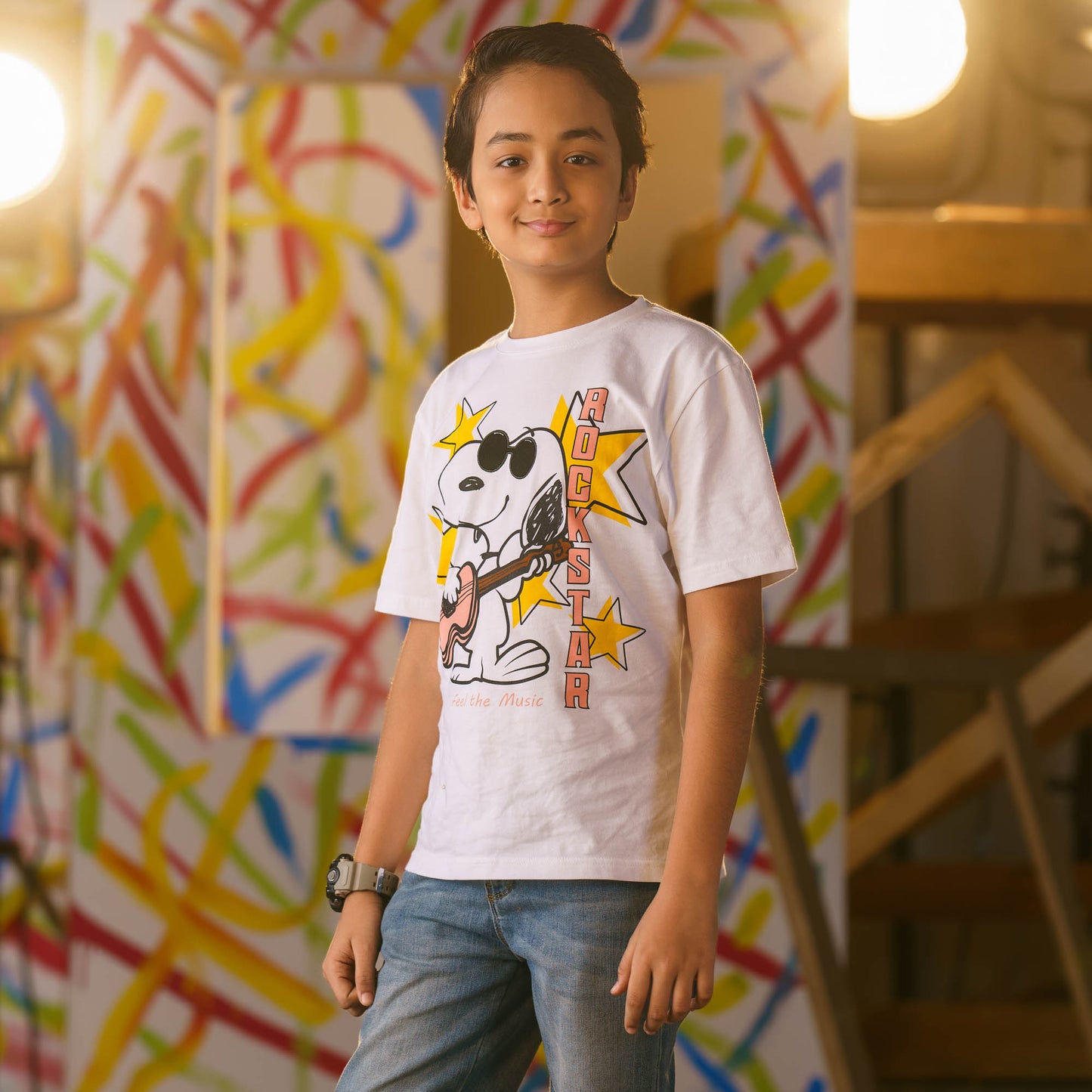 Boys White Patch Tee