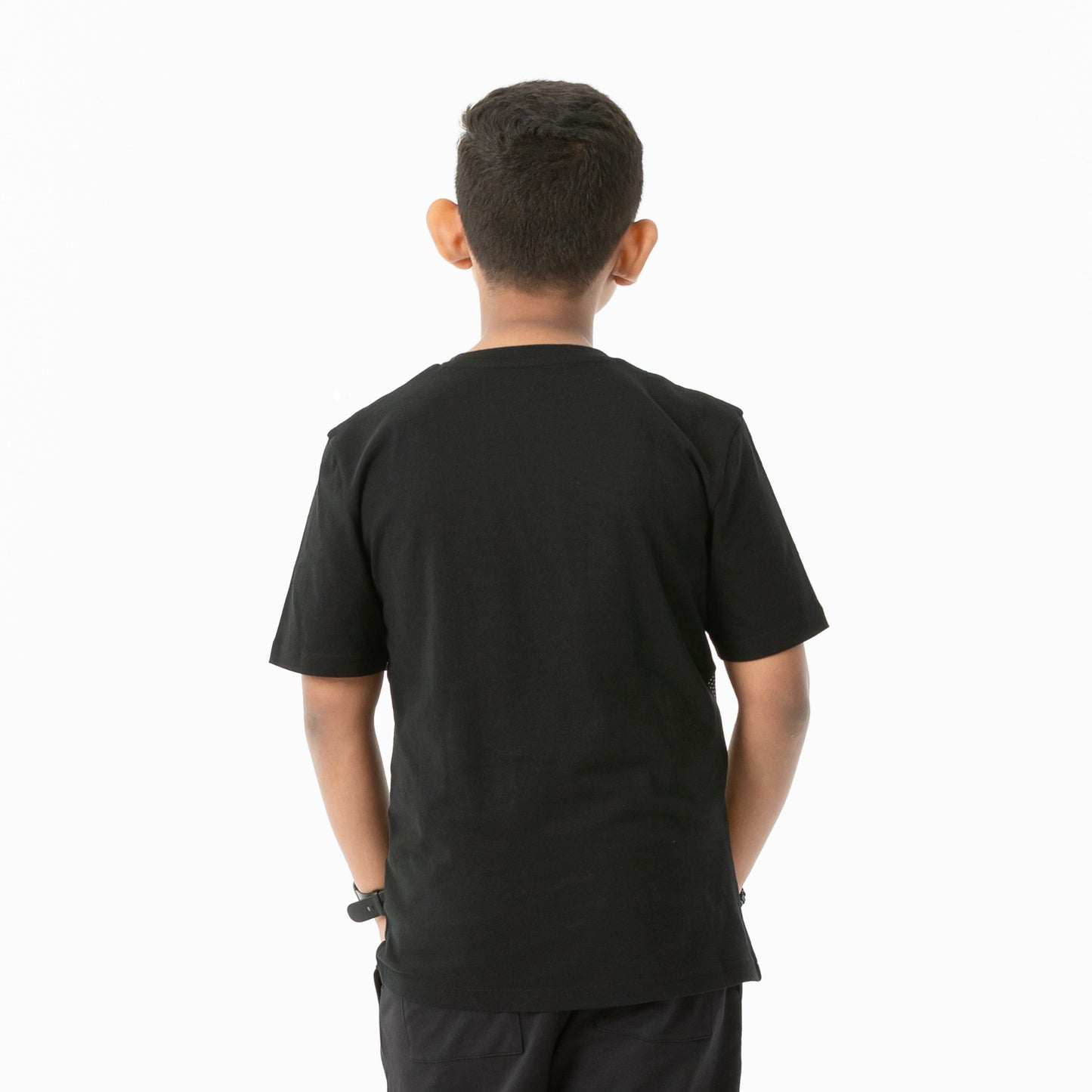 Boys Black Printed T-Shirt