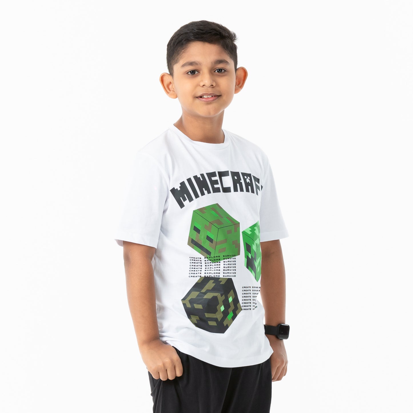 Boys White Graphic T-Shirt