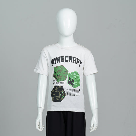 Boys White Graphic T-Shirt