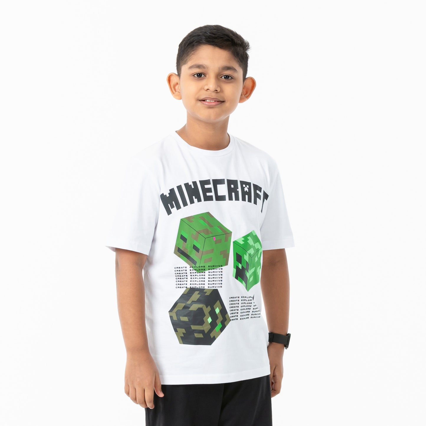 Boys White Graphic T-Shirt