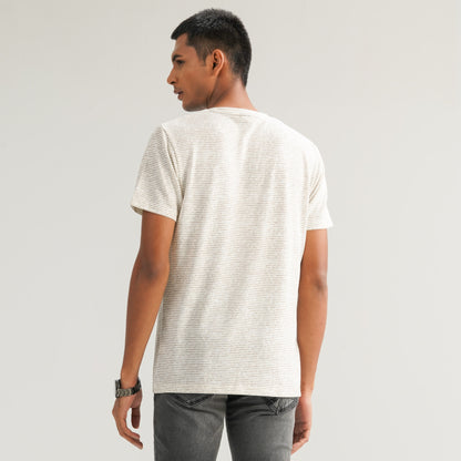 Mens White Brown T-Shirt