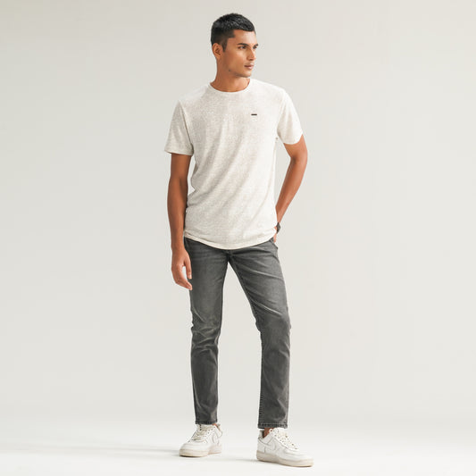 Mens White Brown T-Shirt