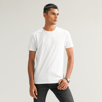 Mens White & Black T-Shirt