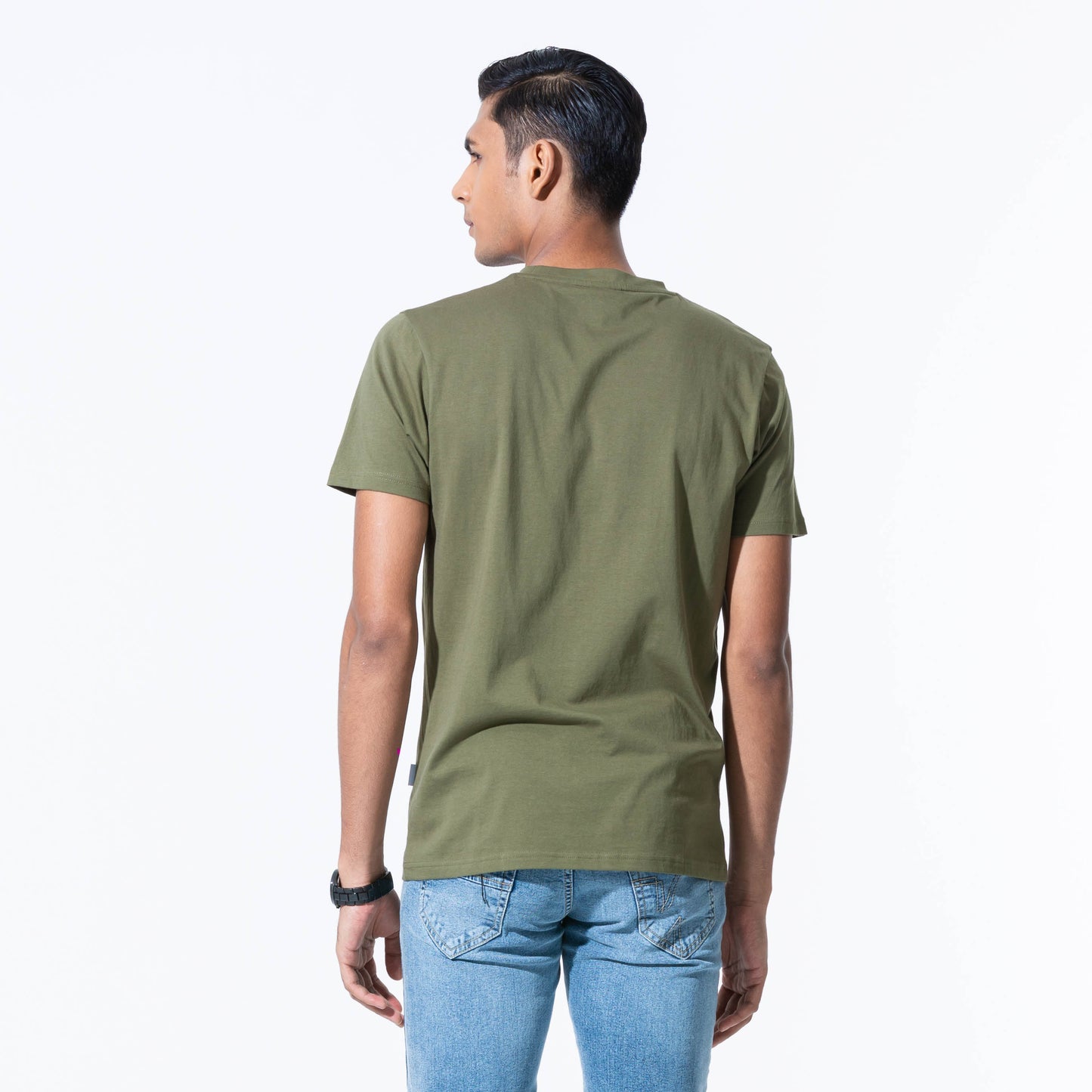 Mens Olive Basic T-Shirt