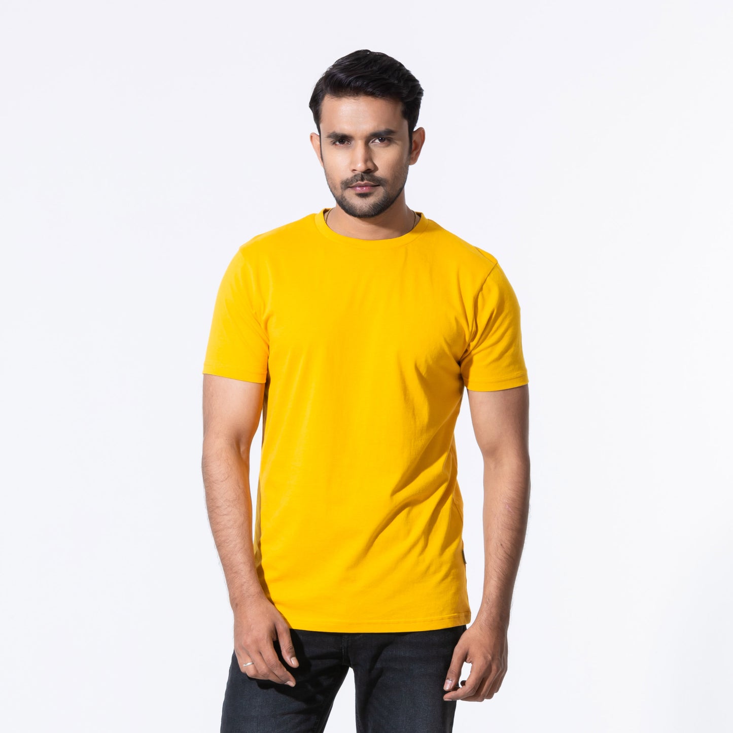 Mens Mustard Basic T-Shirt