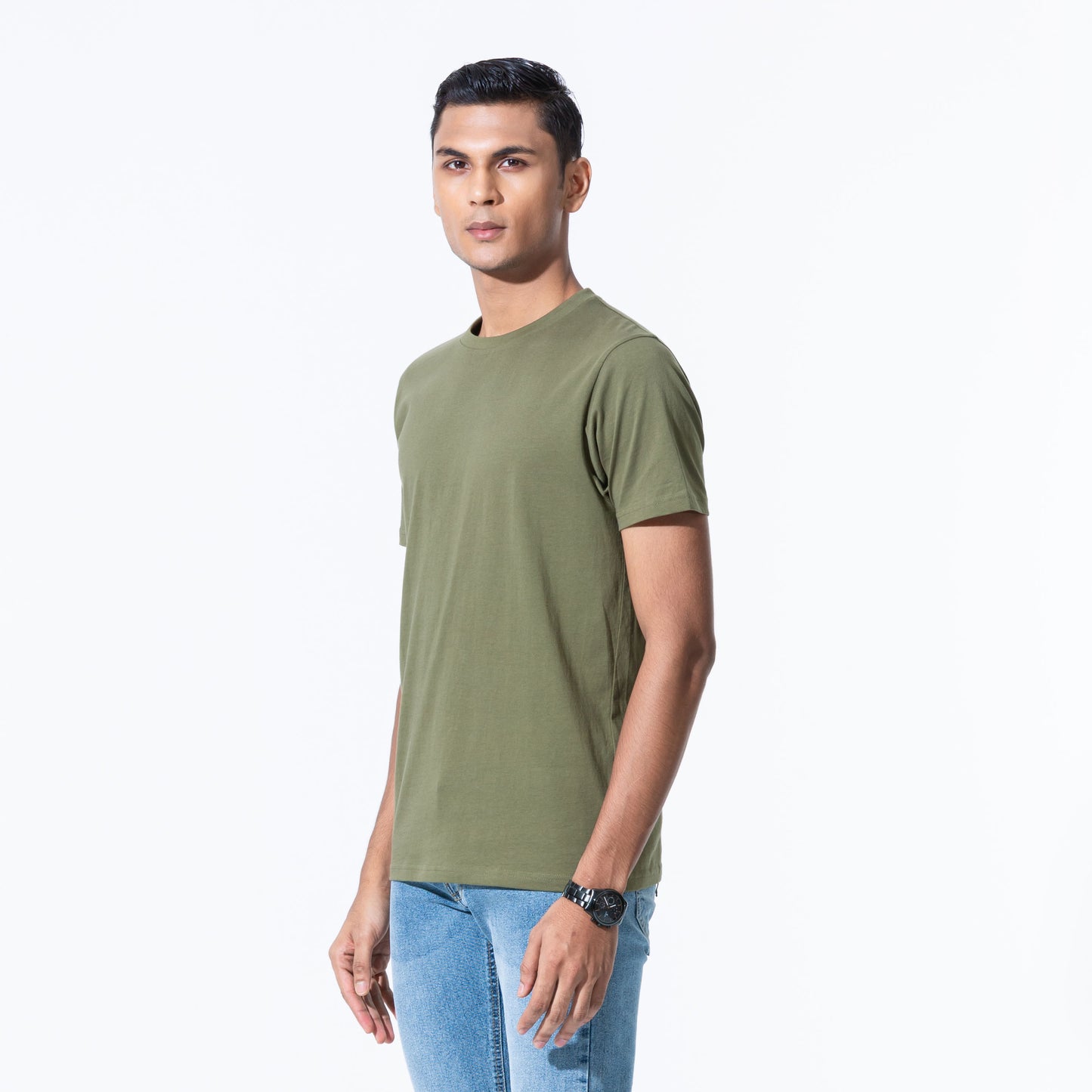 Mens Olive Basic T-Shirt