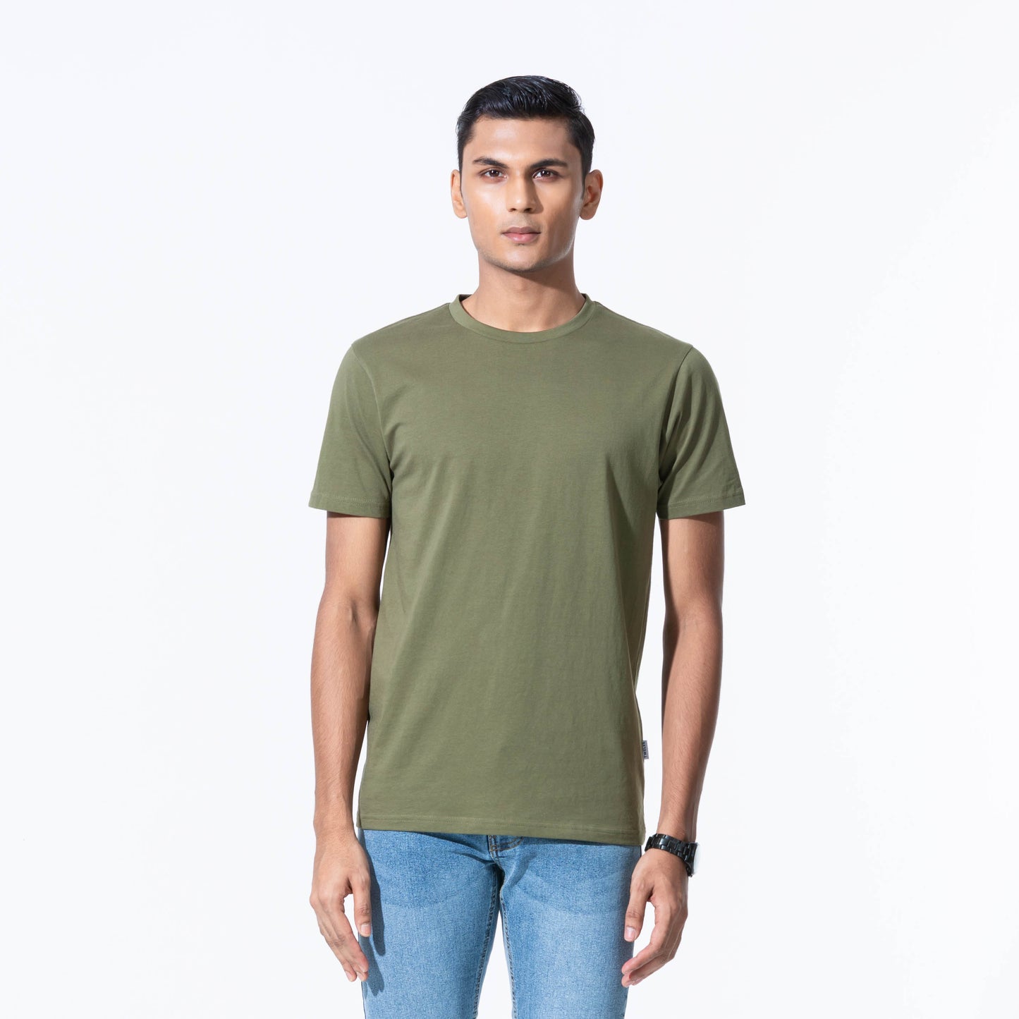 Mens Olive Basic T-Shirt