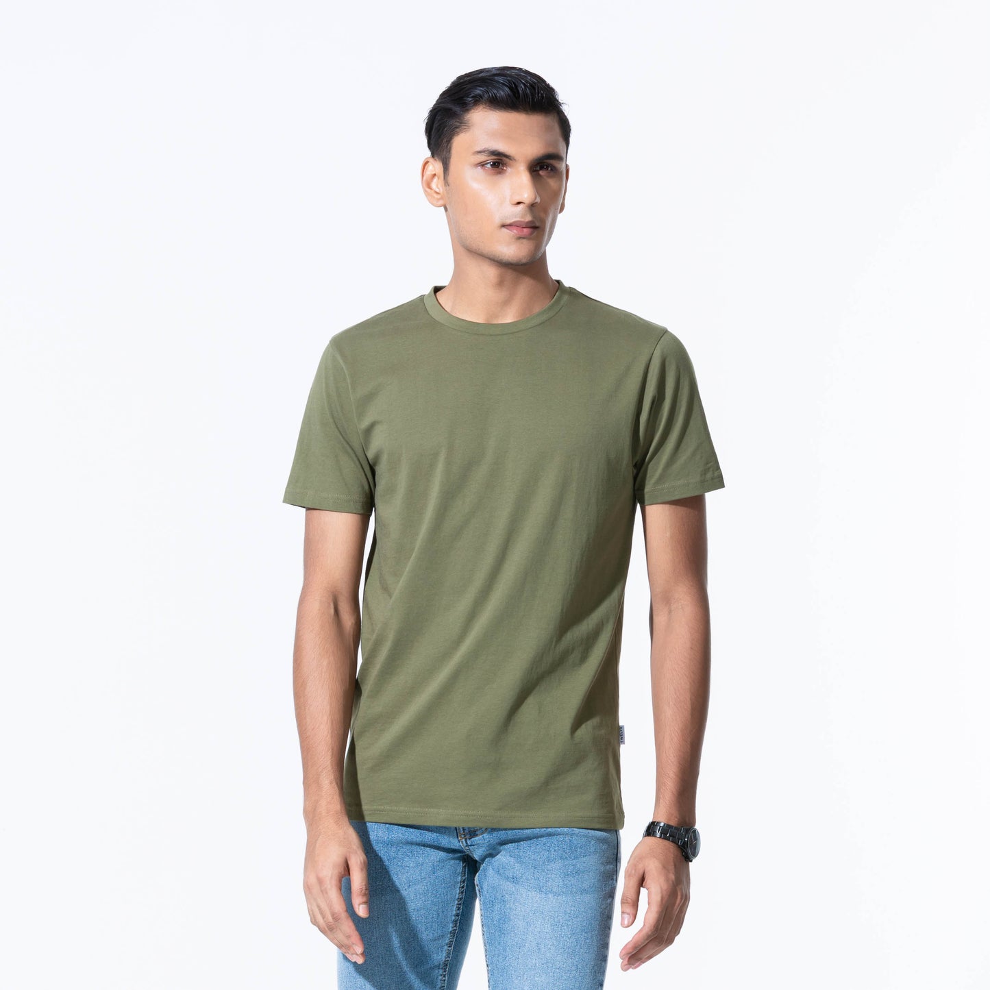 Mens Olive Basic T-Shirt