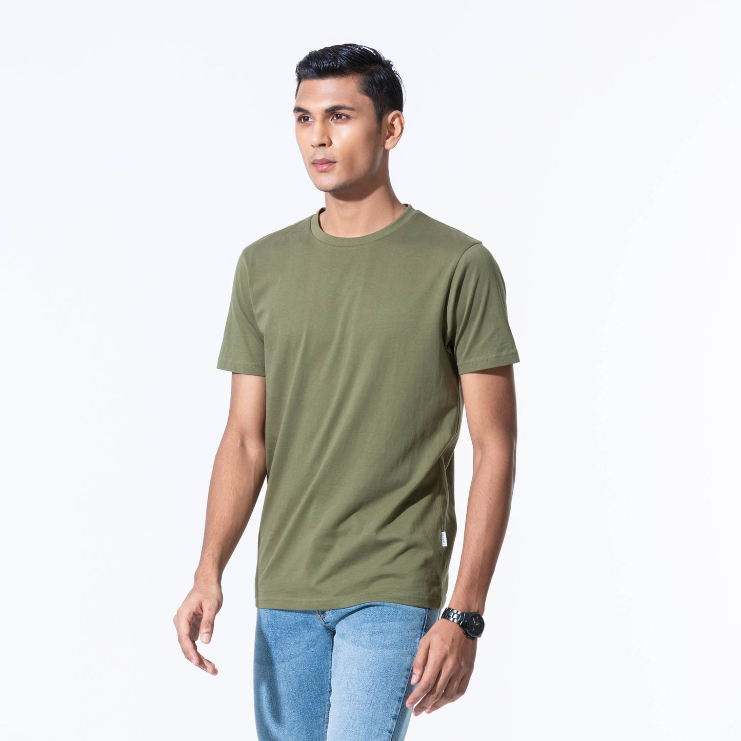 Mens Olive Basic T-Shirt