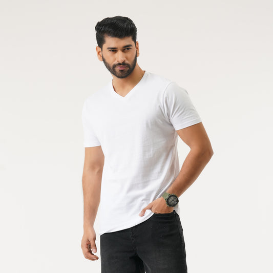 Mens White Basic T-Shirt