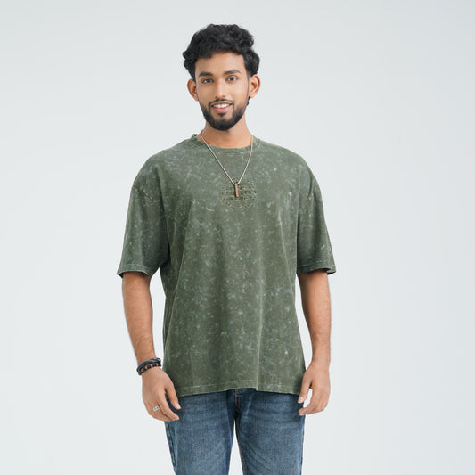 Men's Grey Cotton Oversized T-Shirt