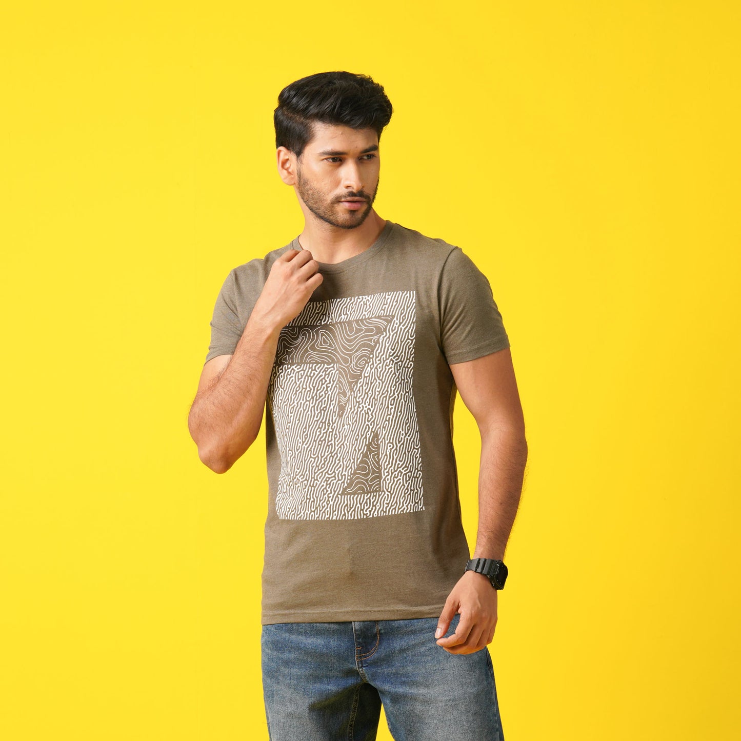 Mens T- Shirt-Olive