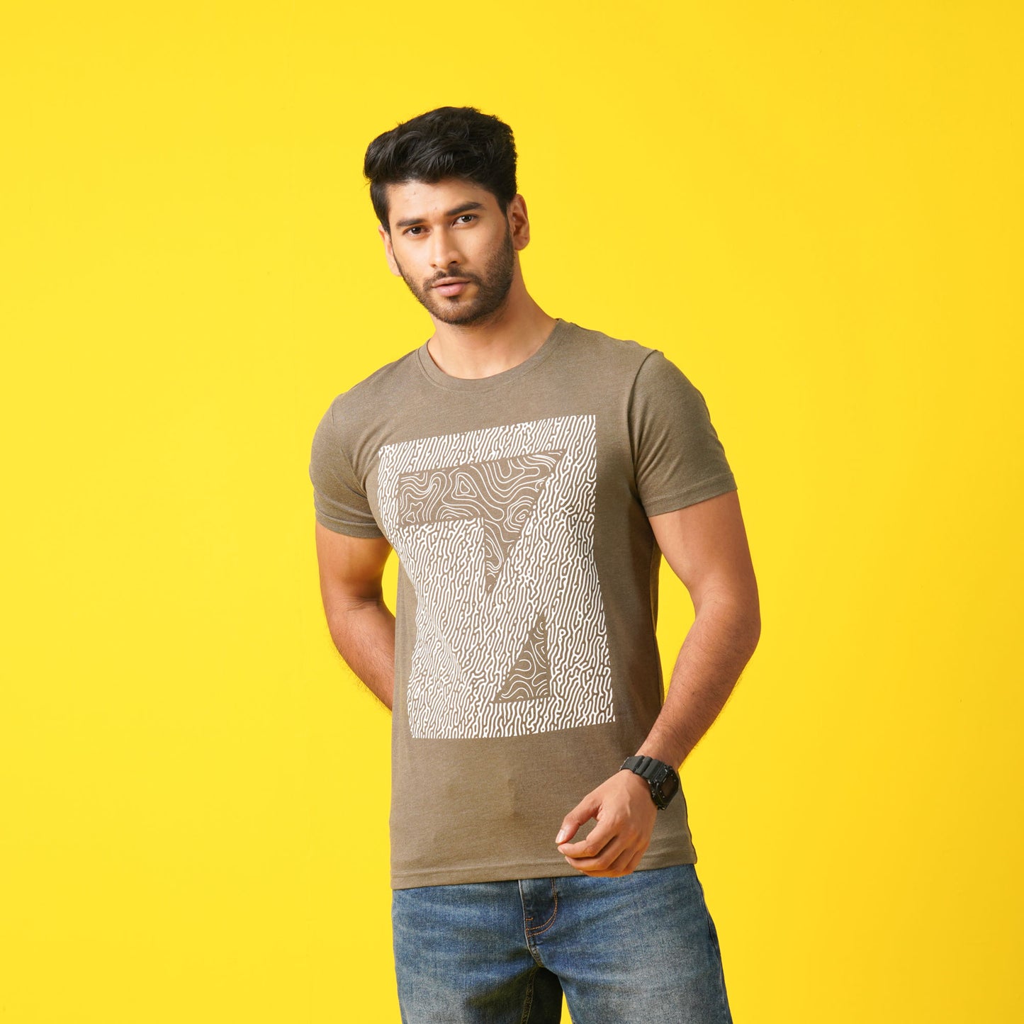 Mens T- Shirt-Olive