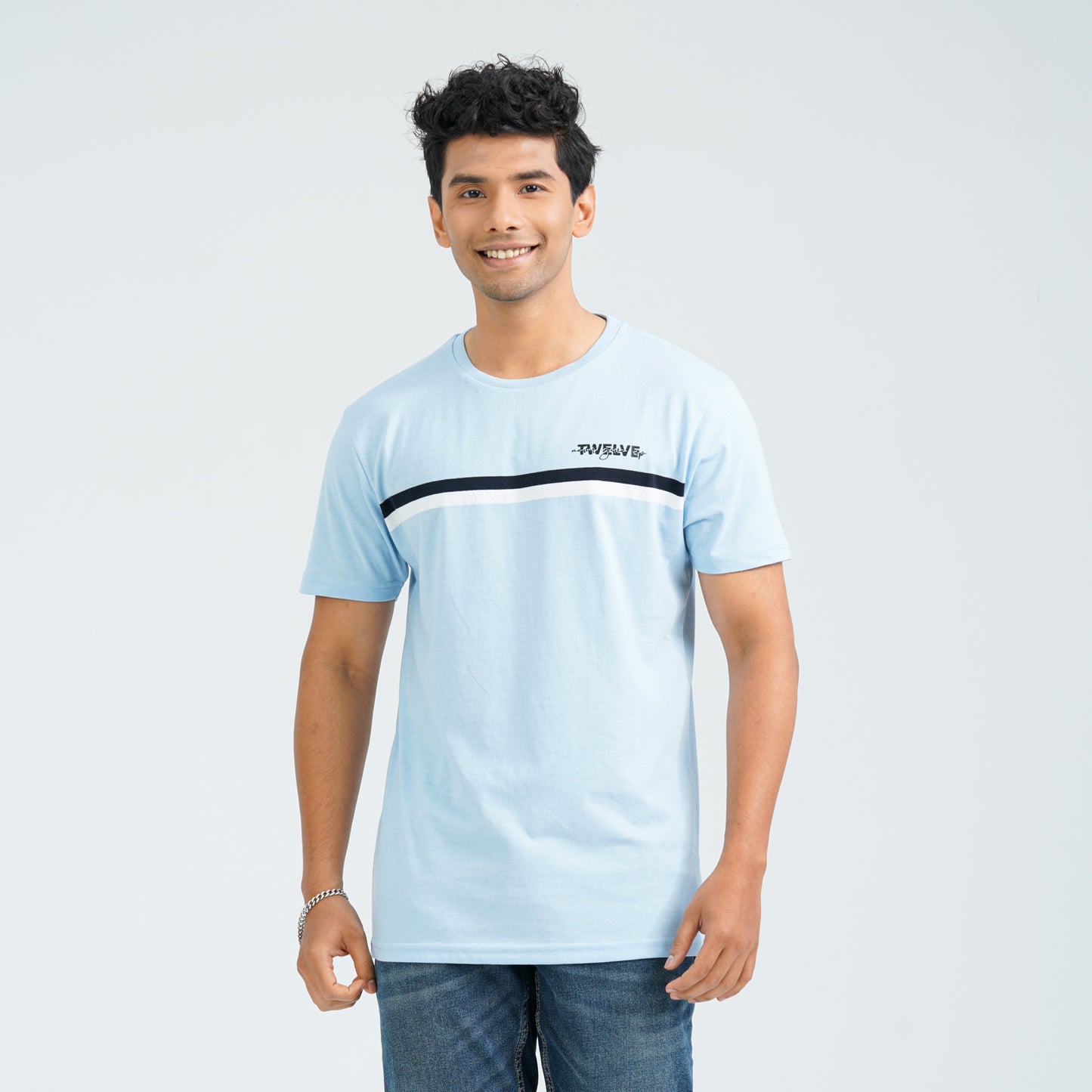 Men's Light Blue Cotton T-Shirt