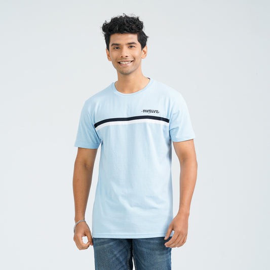 Men's Light Blue Cotton T-Shirt