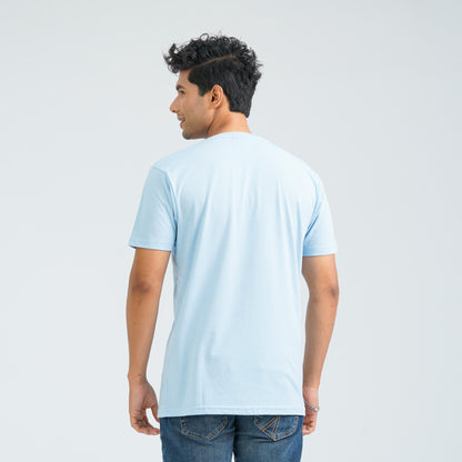 Men's Light Blue Cotton T-Shirt