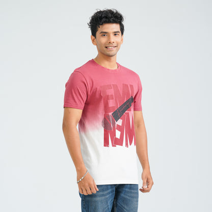 Men's Maroon Cotton T-Shirt