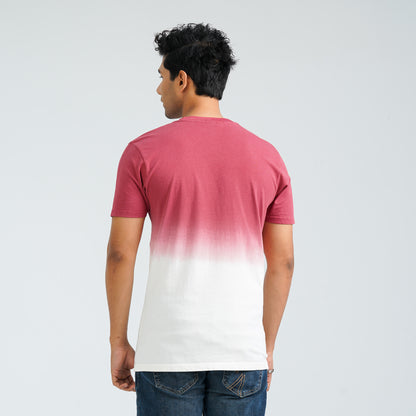 Men's Maroon Cotton T-Shirt