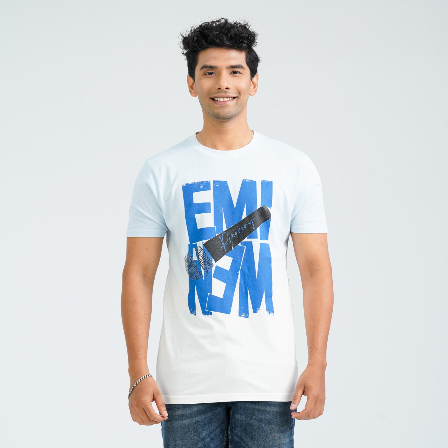 Men's Sky Blue Cotton T-Shirt