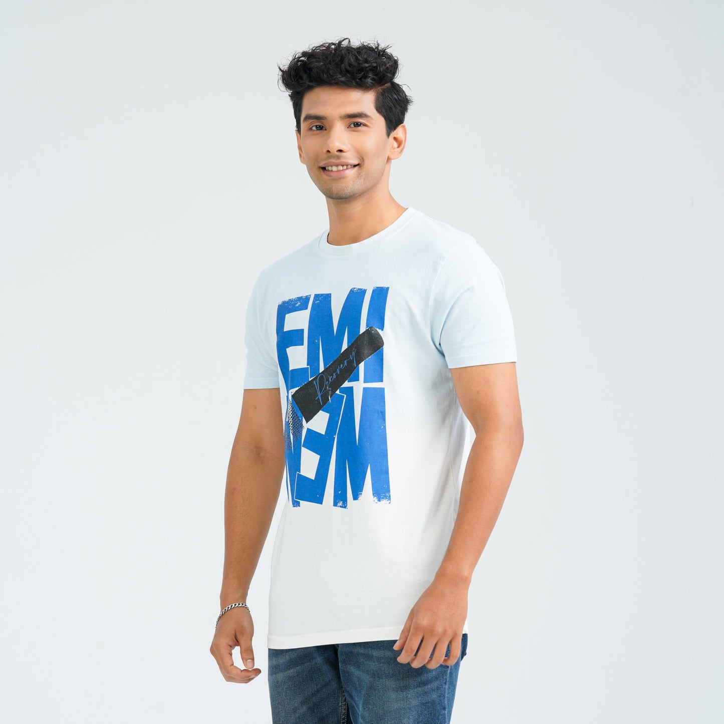 Men's Sky Blue Cotton T-Shirt