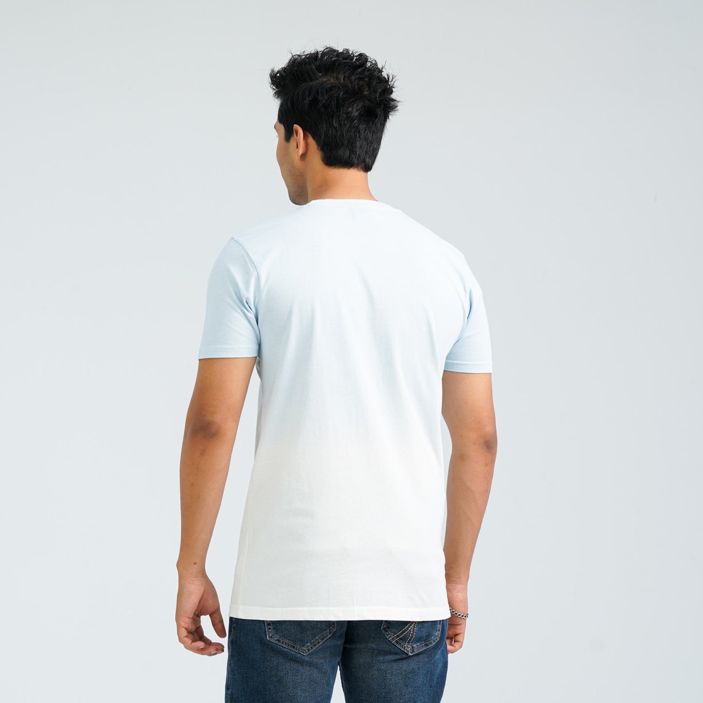 Men's Sky Blue Cotton T-Shirt