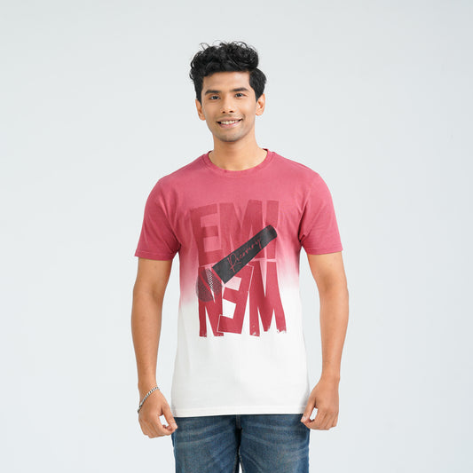 Men's Maroon Cotton T-Shirt