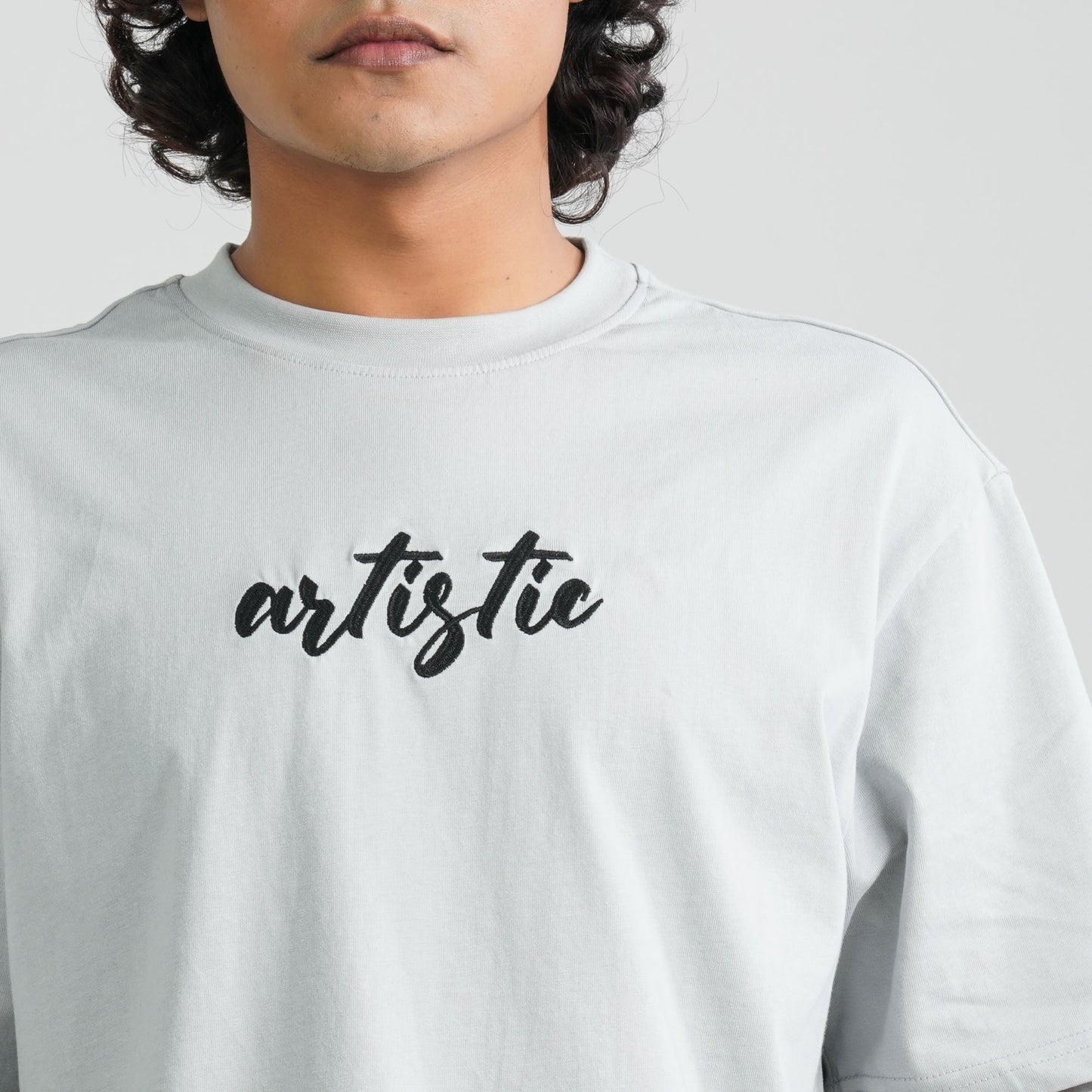 Men's Grey Cotton Oversized T-Shirt