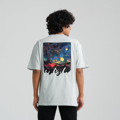 Men's Grey Cotton Oversized T-Shirt