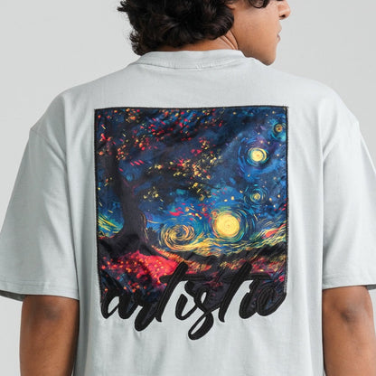 Men's Grey Cotton Oversized T-Shirt