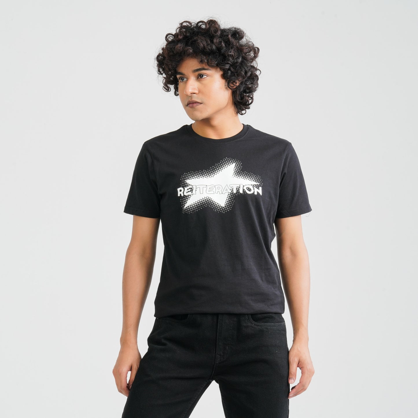Men's Black Cotton T-Shirt